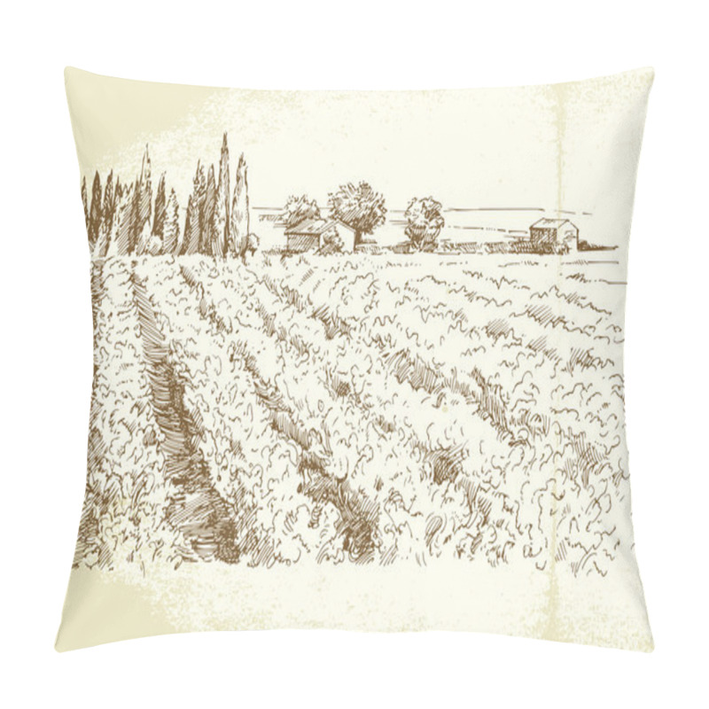 Personality  Hand drawn vineyard pillow covers