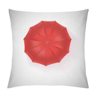 Personality  Opened Red Umbrella, Top View, Closeup. Pillow Covers