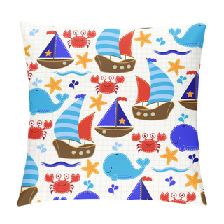 Personality  Seamless Tileable Nautical Themed Vector Background Or Wallpaper Pillow Covers