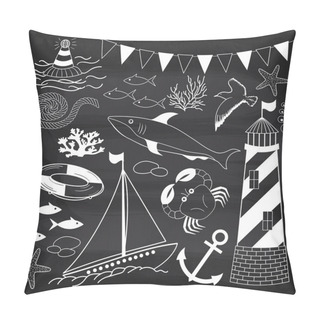Personality  Chalkboard Nautical Set Pillow Covers