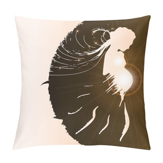 Personality  Silhouette Of Pregnant Woman - Vector Illustration Pillow Covers