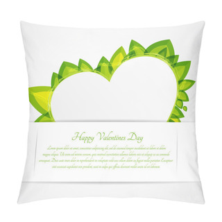 Personality  Heart With Leaves. Vector Greeting Card For Valentine's Day. Pillow Covers