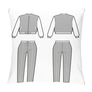Personality  Sport Suit Technical Sketch For Woman Pillow Covers