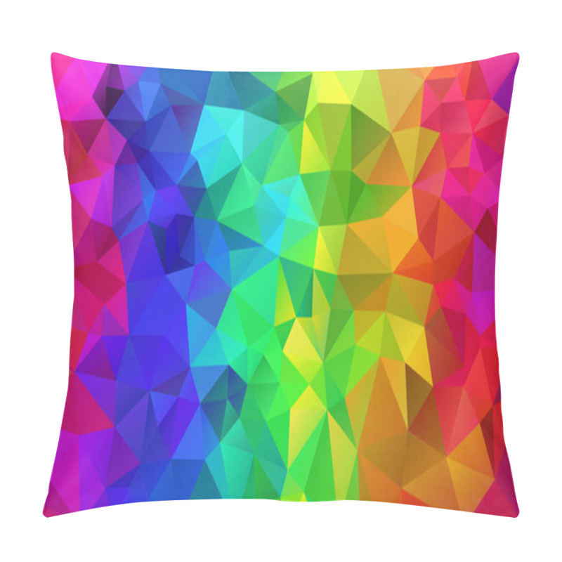 Personality  vector abstract irregular polygonal background - triangle low poly pattern - rainbow color full spectrum pillow covers