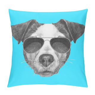 Personality  Jack Russell With Sunglasses. Pillow Covers