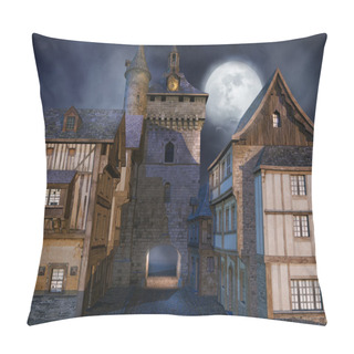 Personality  Medieval Buildings At Night Pillow Covers