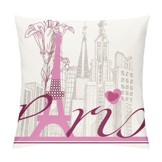 Personality  Paris Card Urban Architecture And Lily Pillow Covers