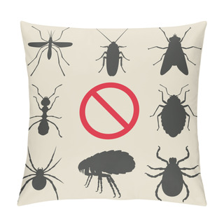 Personality  Silhouette Insects Set Pillow Covers