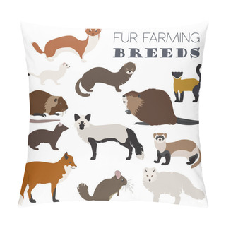 Personality  Fur Farming. Flat Design Pillow Covers