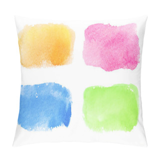 Personality  Set Of Hand Painted Watercolor Textured Backgrounds Isolated On White. Collection Of Brush Strokes. Pillow Covers
