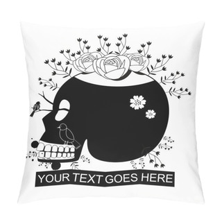 Personality  Skull And Roses, Black And White Day Of The Dead Card Pillow Covers