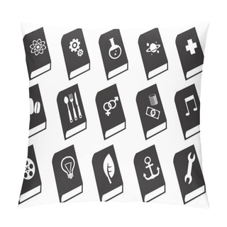 Personality  Textbooks  Icon Set Pillow Covers