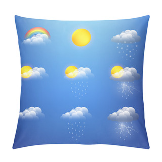 Personality  Vector Weather Icons Collection Pillow Covers