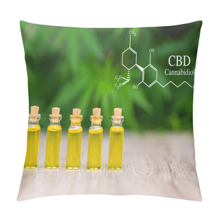 Personality  CBD Elements In Cannabis,  Hemp Oil Extracts In Jars, Medical Ma Pillow Covers