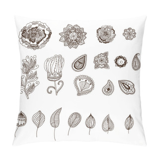 Personality  Set Of Decorative Floral Elements Pillow Covers