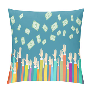 Personality  Vector Money On People Business Pillow Covers