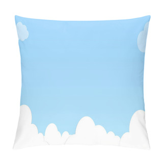 Personality  Blue Sky With White Clouds Gradient Background. Flat Style Simple Pillow Covers