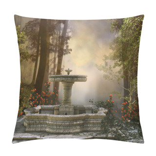 Personality  Fountain In The Forest Pillow Covers