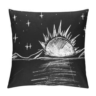 Personality  Landscape With A Night Sky With Stars And The Sun Pillow Covers