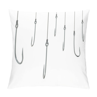 Personality  Group Empty Fishing Hooks On Fishing Line Pillow Covers