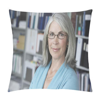 Personality  Middle Aged Businesswoman Smiling Pillow Covers