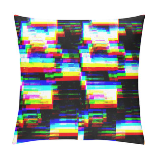 Personality  Black And White Background Realistic Flickering, Analog Vintage TV Signal With Bad Interference, Static Noise Background Pillow Covers