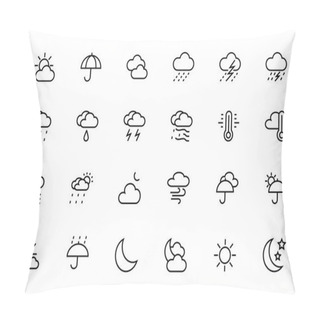 Personality  Weather Vector Line Icons 1 Pillow Covers
