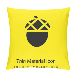 Personality  Acorn Minimal Bright Yellow Material Icon Pillow Covers