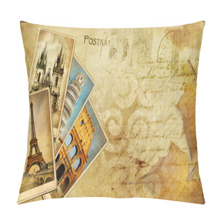 Personality  Vintage Postal Card - European Holidays Pillow Covers