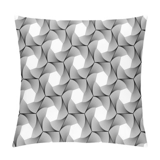 Personality  Design Seamless Monochrome Hexagon Geometric Pattern Pillow Covers