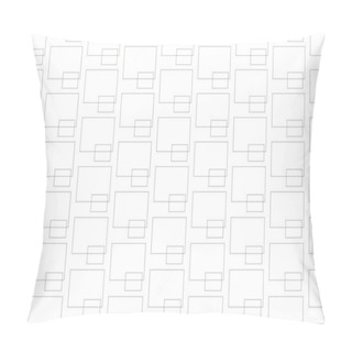 Personality  Simple Black Editable Outline Squares On White Background Geometric Design Seamless Vector Graphic Pattern Pillow Covers