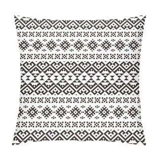 Personality  Seamless Ethnic Pattern In Black And White Color. Black White Tribal Aztec Pattern Pillow Covers