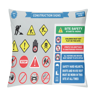 Personality  Set Of Construction Sign  Pillow Covers