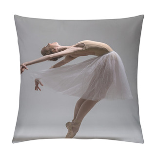 Personality  Graceful Ballerina Standing On Toes Bending The Back Pillow Covers