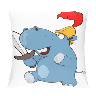 Personality Little Hippopotamus Knight . Pillow Covers