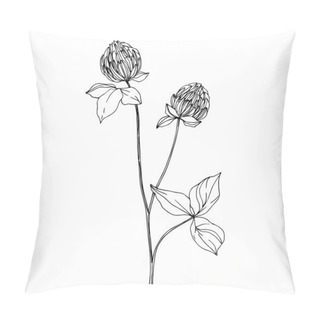 Personality  Vector Wildflower Floral Botanical Flowers. Black And White Engraved Ink Art. Isolated Wildflowers Illustration Element. Pillow Covers