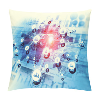 Personality  Social Networking Scheme . Mixed Media Pillow Covers