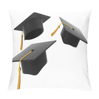 Personality  Graduation Hat On White Background Pillow Covers
