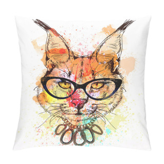 Personality  Bobcat Character Colorful Portrait Pillow Covers