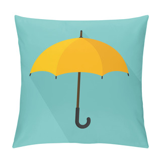 Personality  Umbrella Icon. Silhouette On A Flat Background. Pillow Covers