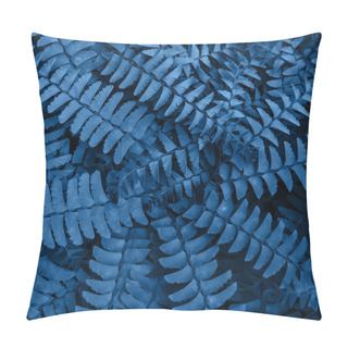 Personality  Adorable Green Leaves In Classic Blue Color Pillow Covers