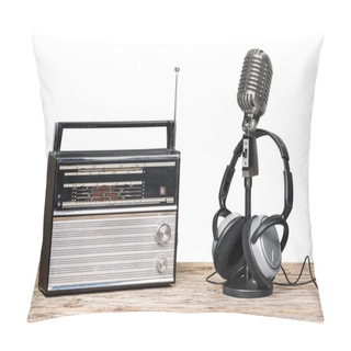 Personality  Retro Style Microphone And Headphones  Pillow Covers