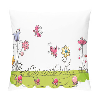 Personality  Meadow With Cute Flowers Pillow Covers