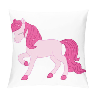 Personality  Pink Horse Illustration. Pillow Covers