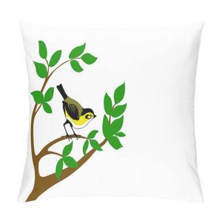 Personality Vector Silhouette Bird On Tree Pillow Covers