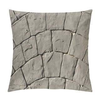 Personality  Stamped Concrete Pavement Outdoor, Mimics Cobblestones Circular Pattern With Waves, Decorative Appearance Colors And Textures Of Paving Cobble Stone Pillow Covers
