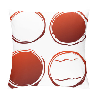 Personality  Set Of Red Grunge Rubber Stamps Pillow Covers