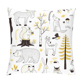 Personality  Autumn Forest Pattern, Vector Illustration Pillow Covers