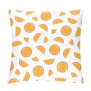 Personality  Seamless Orange Slices Pattern. Vector. Pillow Covers