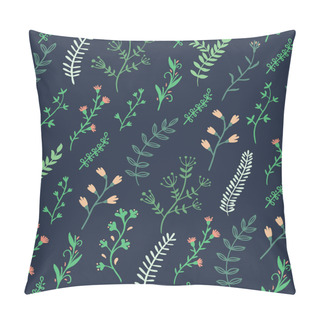 Personality  Seamless Pattern With Plants. Organic Ornament. Suitable For Printing On Fabric, Gift Wrapping, Wall Decoration. Hand-drawn Illustration.  Pillow Covers